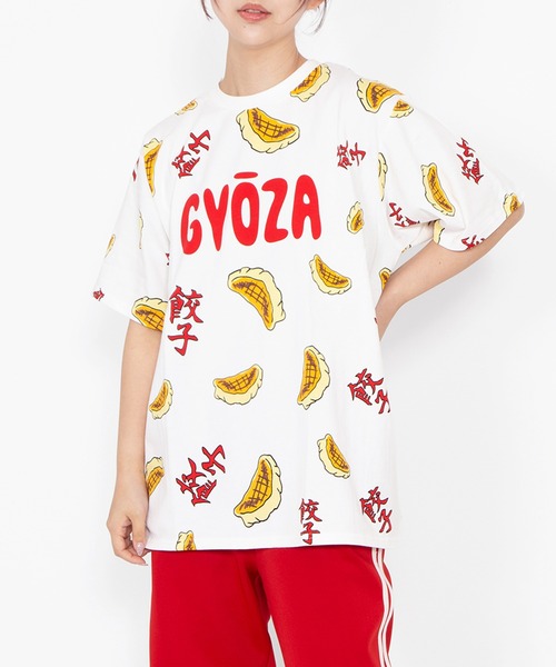 PUNYUS（プニュズ） tシャツ 「新サイズ」フード総柄Tシャツ(GYOZA