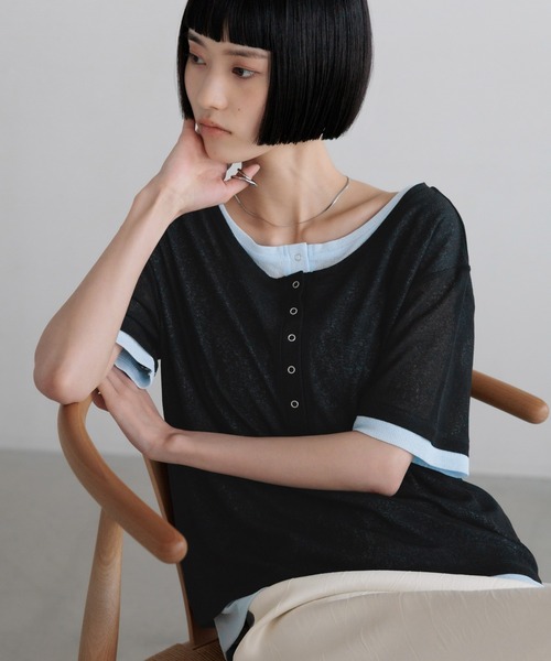 LOWRYS FARM（ローリーズファーム） ヘンリーネック tシャツ 半袖