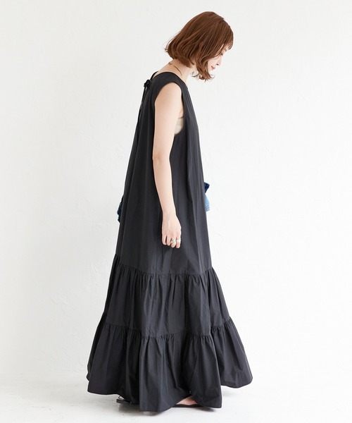 「B.C STOCK」 「Simplicite」ノースリーブワンピース M ブラック レディース_画像6