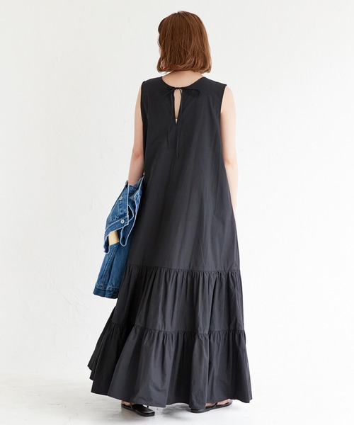 「B.C STOCK」 「Simplicite」ノースリーブワンピース M ブラック レディース_画像7