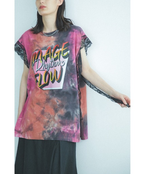「OKIRAKU」 半袖カットソー ONE SIZE ブルー レディース_画像4