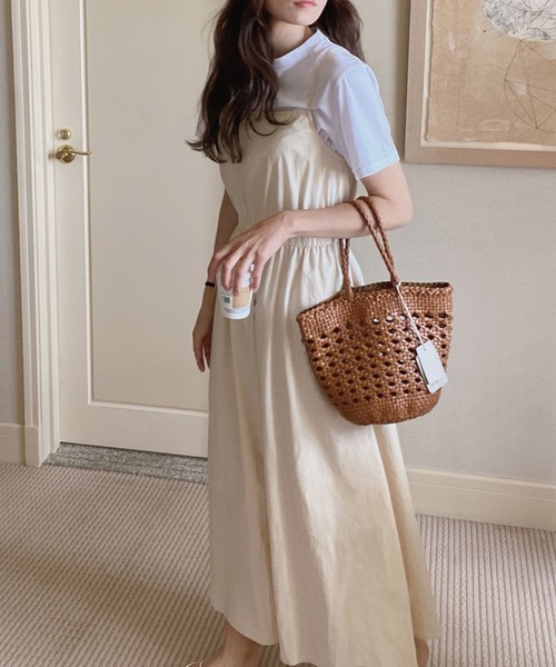 「LAUIR」 キャミソールワンピース MEDIUM ブラウン レディース_画像5