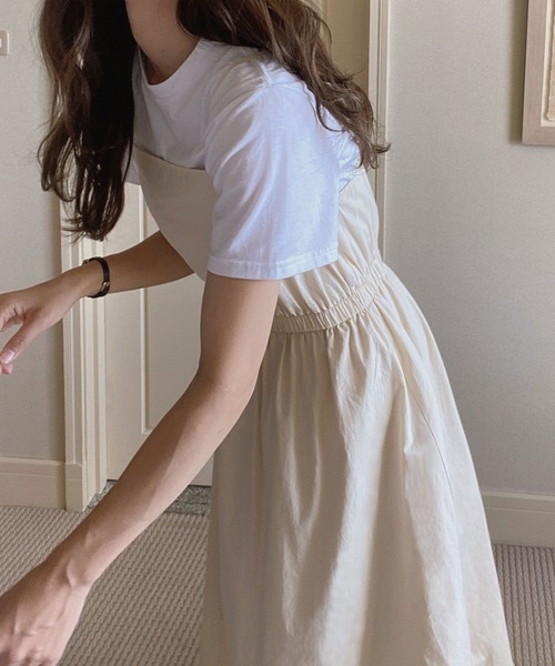 「LAUIR」 キャミソールワンピース MEDIUM ブラウン レディース_画像6