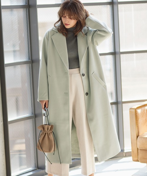 アウター ビックシルエットフェイクウールロングコート :47952794