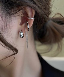 まつピアスセット スモーキークォーツの軟骨ピアス│小さめの可愛らしいフラワー