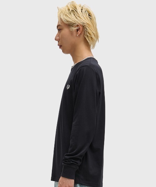 FRED PERRY 長袖カットソー ブラック FRED PERRY（フレッドペリー） tシャツ Twin Tipped Long Sleeve T