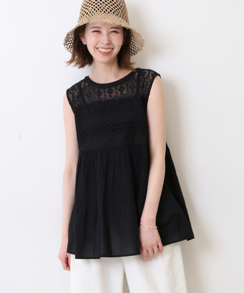 SLOBE IENA（スローブイエナ） シャツ ブラウス レースピンタック