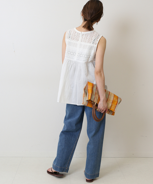 【新品】SLOBE IENAスローブイエナ レースピンタックノースリーブブラウス SLOBE IENA（スローブイエナ） シャツ ブラウス レースピンタック