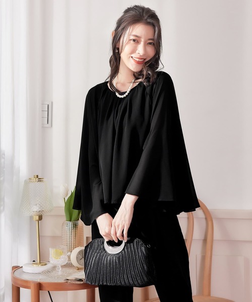 DRESS+（ドレスプラス） パンツドレス パンツ セットアップ 袖付き
