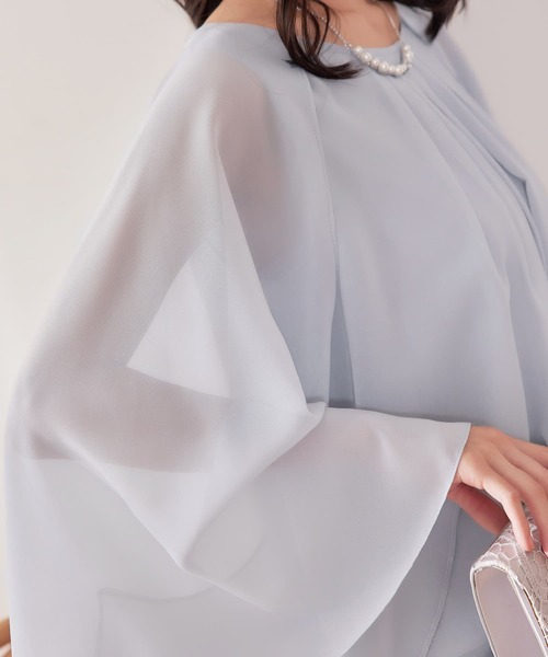 パンツドレス DRESS+ パンツドレス パンツ セットアップ 袖付き パーティー