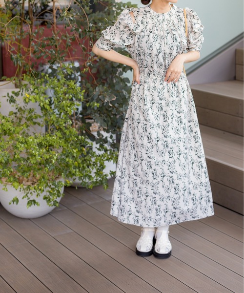 ［ふぇありぃ＊］花柄半袖ワンピース FREAK'S STORE/花柄 マキシ 半袖 ワンピース【限定展開