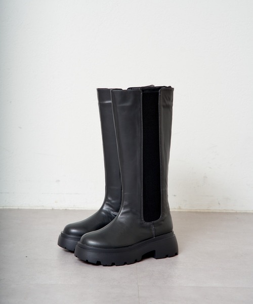 Chico（チコ） ブーツ 厚底サイドゴアロングブーツ レディース
