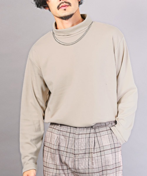 LUXSTYLE（ラグスタイル） tシャツ ネックレス付きタートルネックロンT