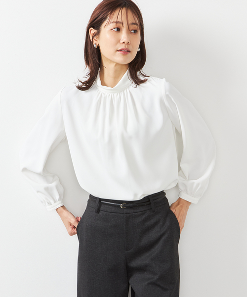 ブラウス シャツ ロールネックブラウス レディース A/C DESIGN BY ALPHA CUBIC ブラウス シャツ ロールネック