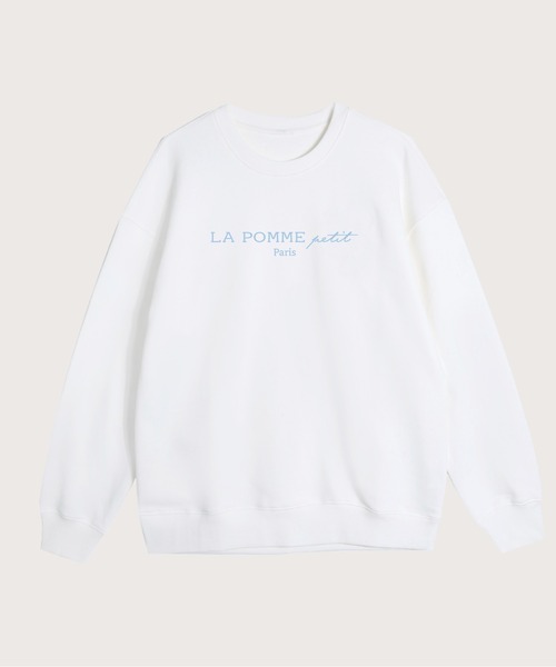 トレーナー スウェット オリジナル刺繍入り LA POMME petit Paris Logo Sweaterラポミプチオリジナルスエット レディース