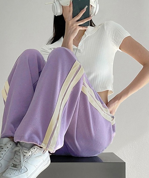 miney ナイロン×スウェットSETUP 「DOCKING」　パンツのみ　新品 miniministore スウェットパンツ ジャージ 韓国 レディース 新作