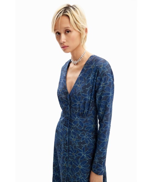 Desigual（デシグアル） ワンピース 花柄 ミディシャツワンピース