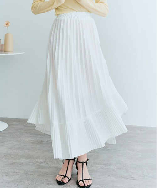スカート 動くたび、視線を奪う。360度 アシンメトリー ラッフル