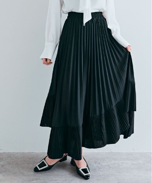 eimy 新品プリーツフリルラッフルドットスカート ☆eimy☆新品プリーツフリルラッフルドットスカート
