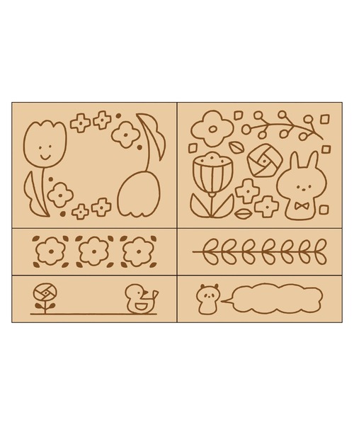 MARK'S 文房具 mizutama マークス 木製スタンプセット