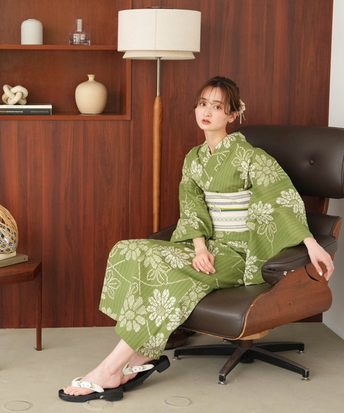 utatane 浴衣 手染め注染浴衣3点セット utatane×注染工房 等間しじら
