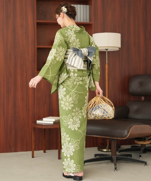 utatane 浴衣 手染め注染浴衣3点セット utatane×注染工房 等間しじら