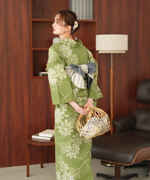utatane 浴衣 手染め注染浴衣3点セット utatane×注染工房 等間しじら