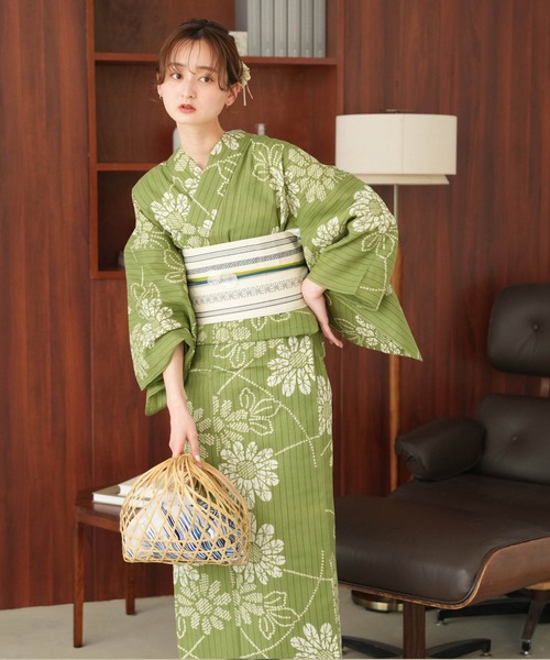 utatane 浴衣 手染め注染浴衣3点セット utatane×注染工房 等間しじら