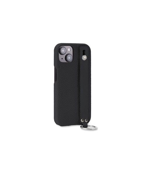 極美品　箱袋付　ボナペンチュラ　iPhone15proケース　バックハンドル　黒 iPhone 15 Pro) ハンドル付き バックカバーケース シュリンクレザー