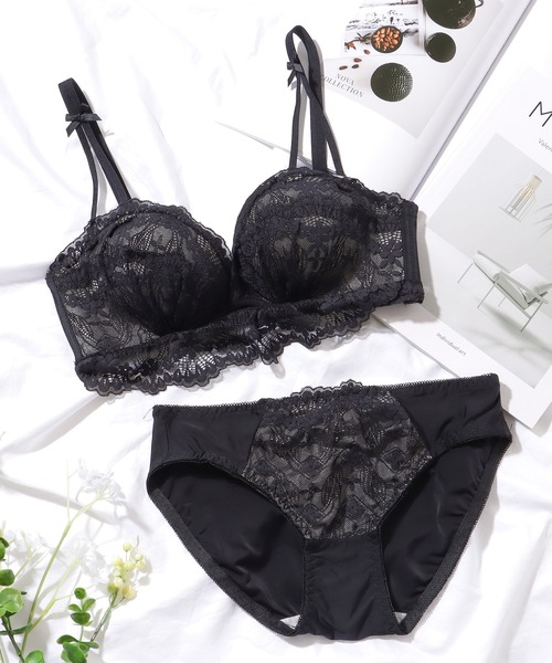 新品！EFありアンダーフリルブラジャーレースショーツセット ブラジャー ショーツセット ダマスク フリルレース ライン ＆ ショーツ