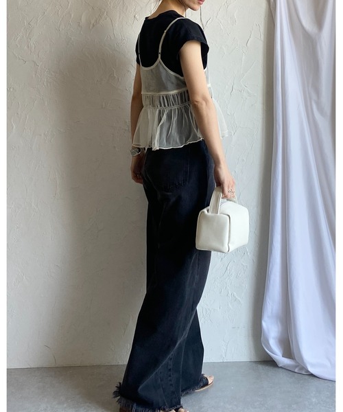 She's Closet キャミソール 2WAYショート丈フロントリボン