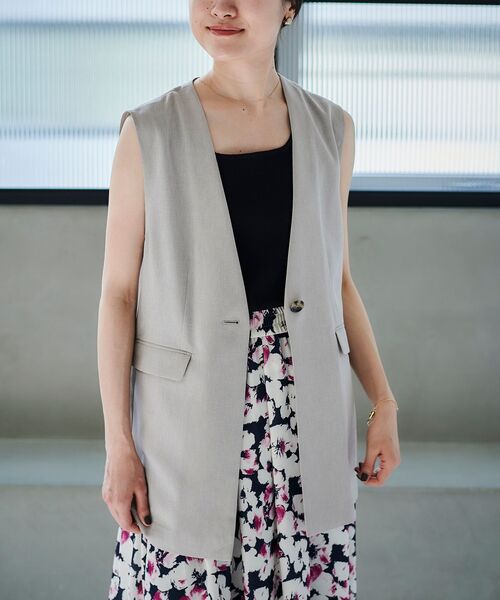 le.coeur blanc（ルクールブラン） ベスト ジレ リネンライクツイル
