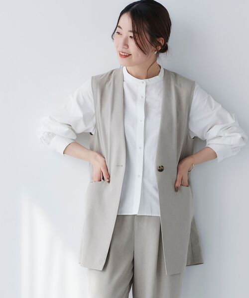 新品未使用　完売品　le.coeur blanc リネンライクツイルベスト le.coeur blanc ベスト ジレ リネンライクツイルベスト