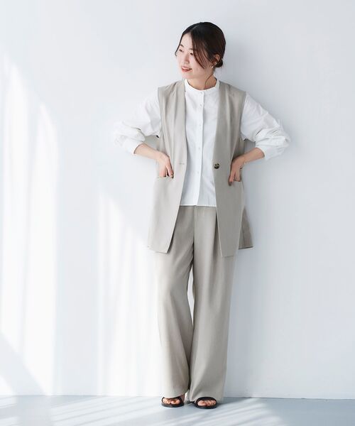 le.coeur blanc（ルクールブラン） ベスト ジレ リネンライクツイル