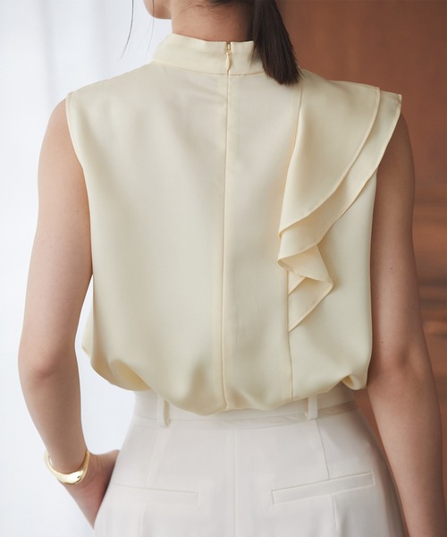 anuans（アニュアンス） ブラウス シャツ アシメフレアヨークブラウス