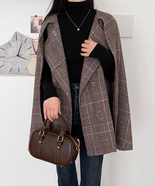 ABITOKYO（アビトーキョー） ポンチョ ダブルボタンケープフレア