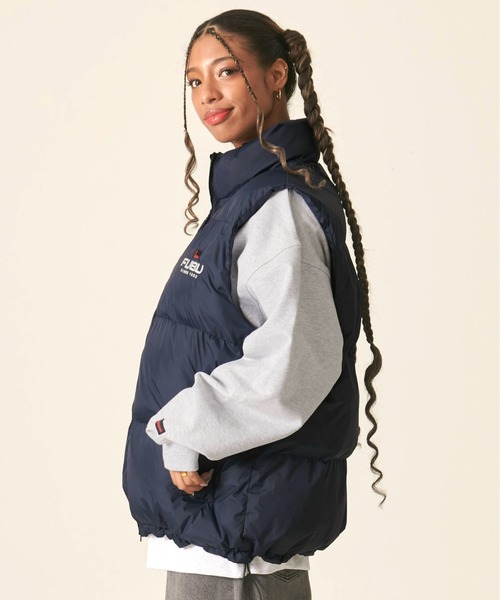 FUBU（フブ） ダウンベスト ベスト ブランド ロゴ 刺繍 ドローコード