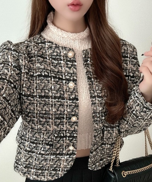 Ada. ジャケット ノーカラージャケット 「秋・冬ジャケット」金ボタン