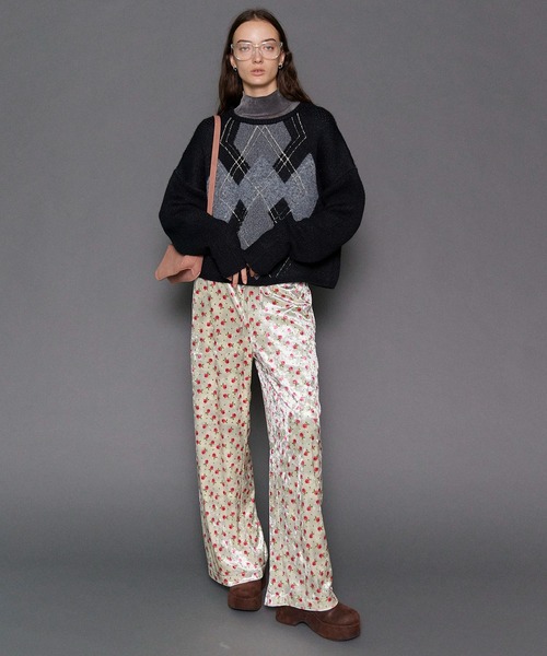 ニット セーター Argyle Knit Tops/アーガイルニットトップ「MAISON SPECIAL/メゾンスペシャル」 レディース MAISON SPECIAL（メゾンスペシャル）の「Argyle Knit Tops
