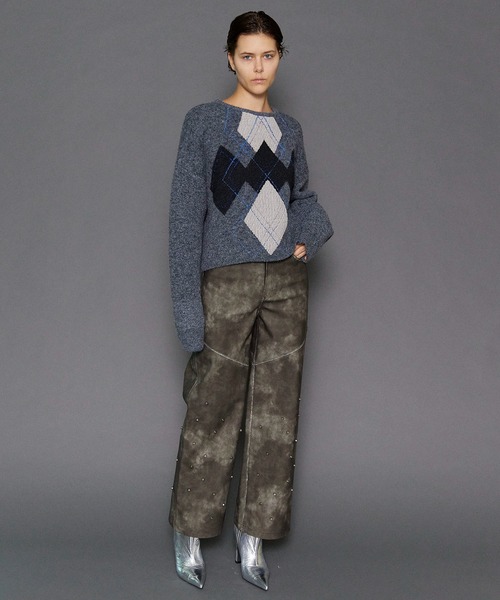 ニット セーター Argyle Knit Tops/アーガイルニットトップ「MAISON SPECIAL/メゾンスペシャル」 レディース MAISON SPECIAL ニット セーター Argyle Knit Tops/アーガイル