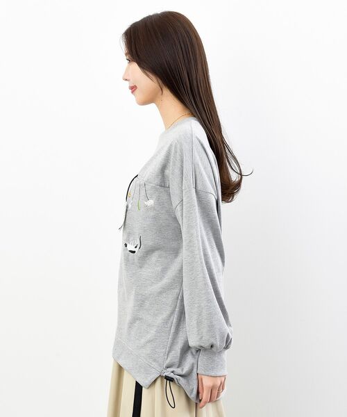 r・p・s tシャツ ブラブラ動物刺繍裾ドロストプルオーバー