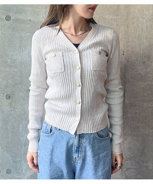 【SALE】【Desert Rose】Vネックラメリブニットカーディガン■BDKT-53 Desert Rose カーディガン 「DESERT ROSE/デザートローズ」V