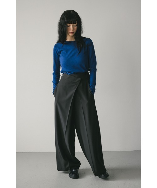 スタイルミキサー（STYLEMIXER）/フロントカシュクールワイドパンツ STYLEMIXER（スタイルミキサー） パンツ フロントカシュクールワイド