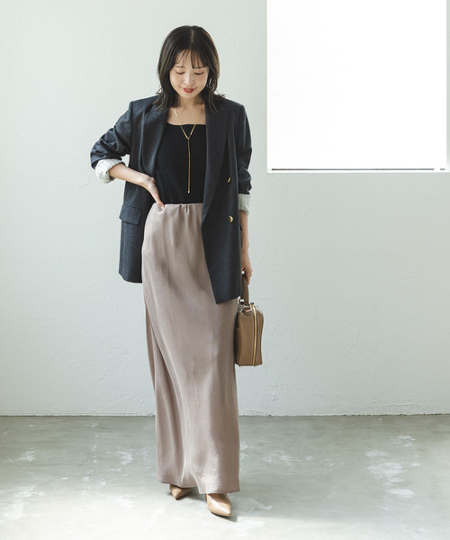【美品】Noble スカート ノーブル NOBLE 《追加》ジャージーライクカラータイトスカート