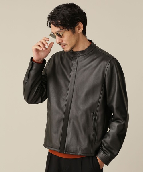 nano universe レザージャケット Lサイズ　黒 NANO universe（ナノ・ユニバース） レザーブルゾン L ブラック メンズ