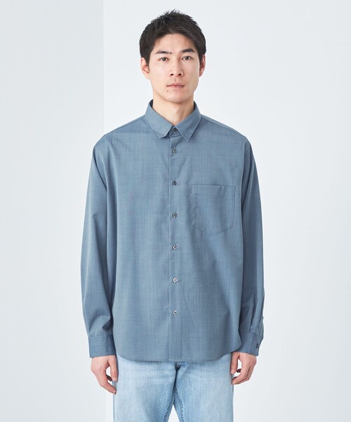 美品 green label relaxingドロスト シアー シャツ ホワイト セール】ドロスト シアー シャツ（シャツ/ブラウス）｜green