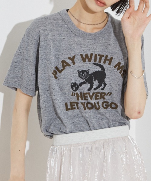 tシャツ RUSSELL別注 CAT モチーフ Tシャツ レディース メンズ