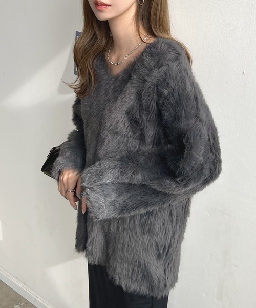 「Futier land」 Vネックニット FREE ライトピンク レディース_画像8