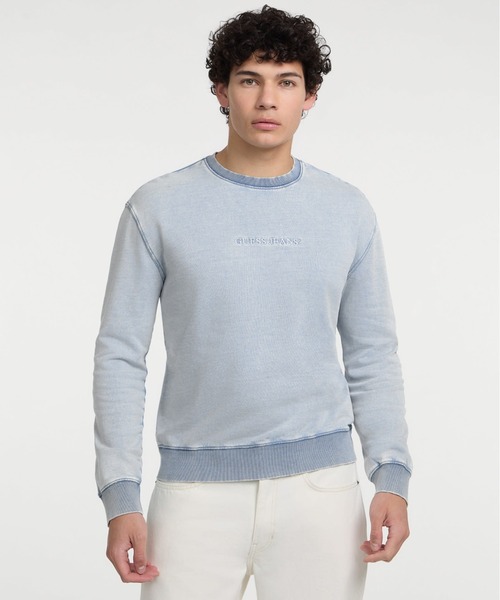トレーナー スウェット GUESS JEANS Cn Slim Logo Emb Sweat メンズ 