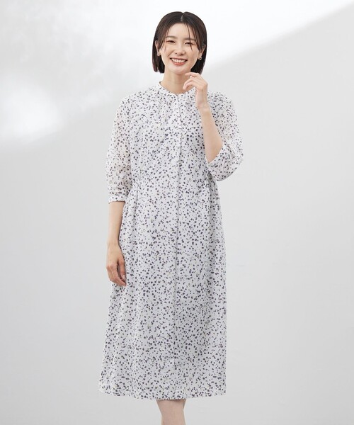 ワンピース 「洗える」スパンローンフラワープリント : ZOZOTOWN Yahoo